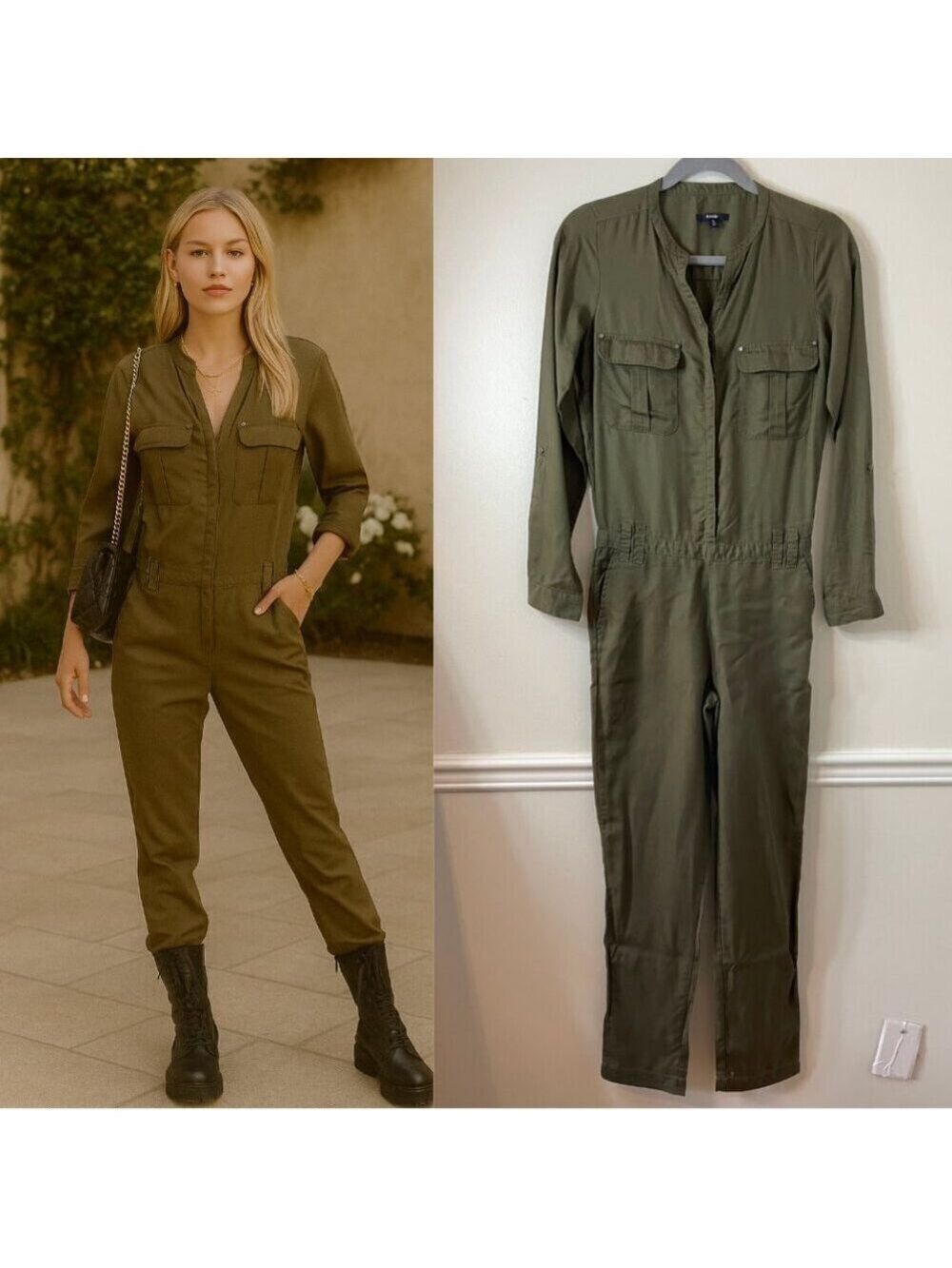 Kiabi Utilitarian Khaki Overall Jumpsuit 4